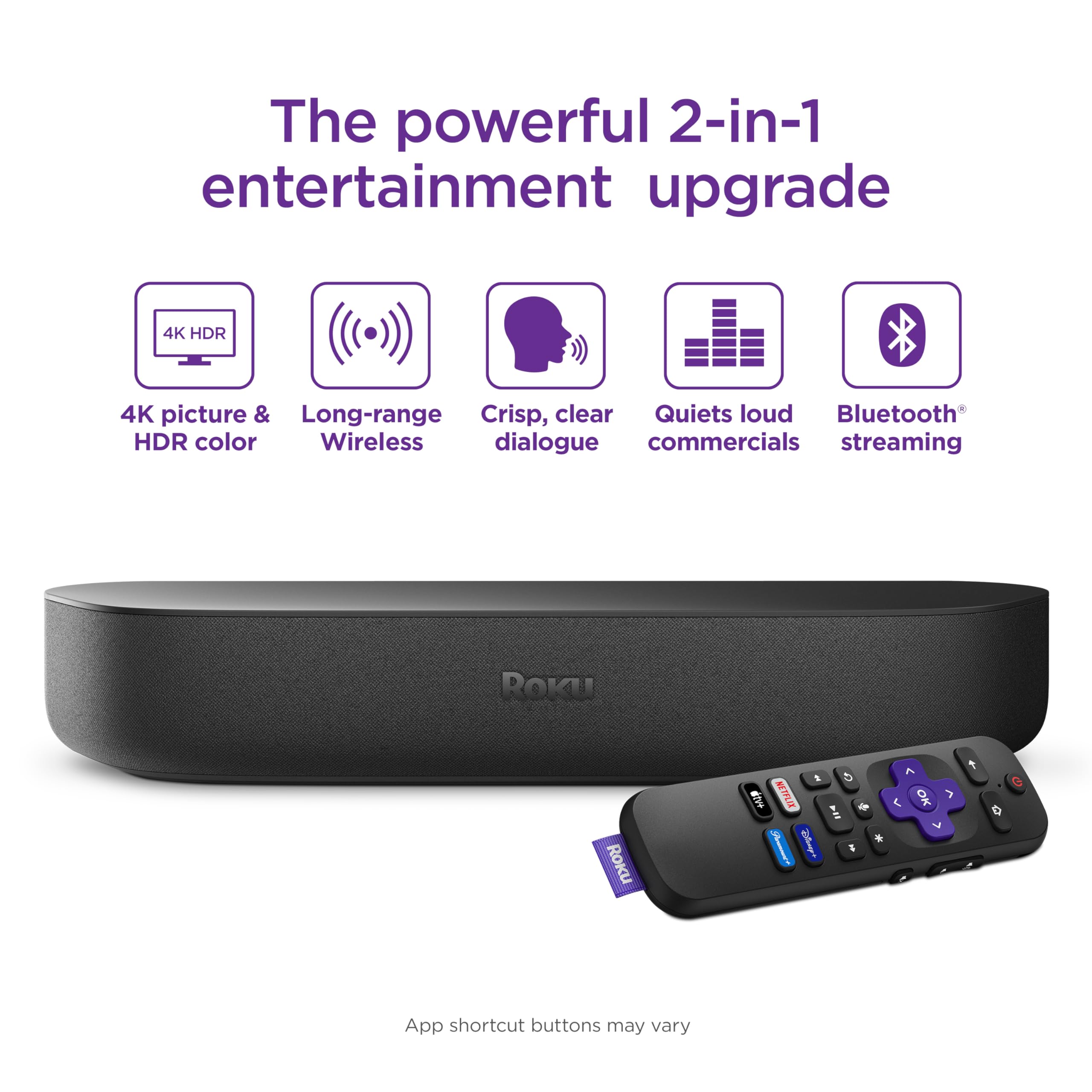 4K HDR Streaming Device & Premium Roku Soundbar